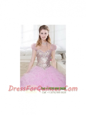 Beautiful Tulle Ruffls and Beading Quinceanera Jacket in Lilac