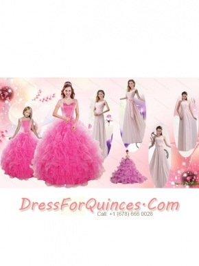 Beading and Ruffles Ball Gown Quinceanera Dress and Long Dama Dresses and  Beading and Ruffles Little Girl Dress