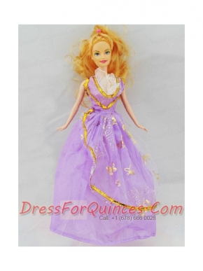 The Most Amazing Lilac Dress With Appliqes Made To Fit The Barbie Doll