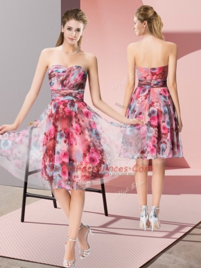 Modern Multi-color Sleeveless Pattern Knee Length Homecoming Dress
