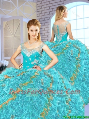 2016 Exclusive Beading and Ruffles Quinceanera Gowns in Multi Color