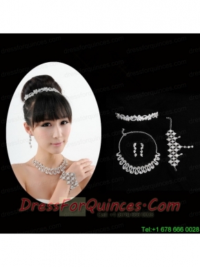 Dreamlike Rhinestones Alloy Necklace And Earrings Jewelry Set
