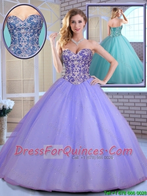 2016 Elegant Ball Gown Sweetheart Quinceanera Gowns with Beading