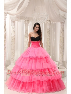 Watermelon Quinceanera Dress With Sweetheart Beaded and Layers Ball Gown In New Styles