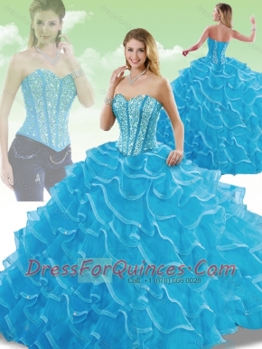 Best Sweetheart Detachable Quinceanera Dresses with Beading and Ruffles