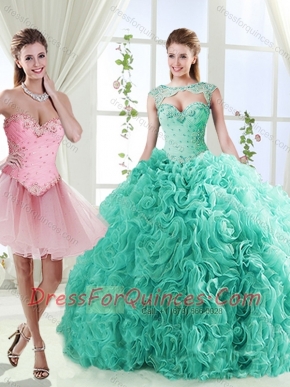 Elegant Beaded and Applique Detachable Quinceanera Gowns in Rolling Flower