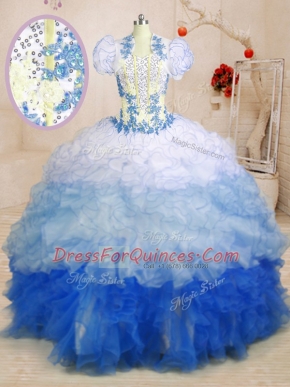 With Train Multi-color 15th Birthday Dress Sweetheart Sleeveless Lace Up