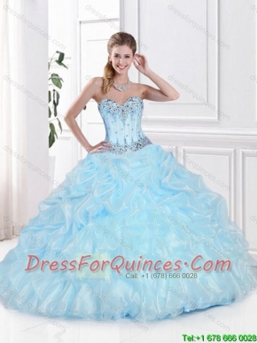 2015 Beautiful Sweetheart Quinceanera Gowns with Beading and Pick Ups