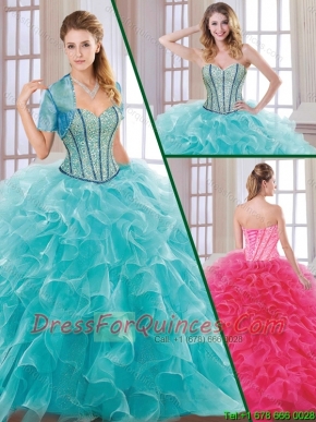New Style Hot Sale Beading and Ruffles Quinceanera Dresses with Sweetheart