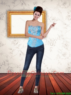 Elegant Multi Color  Strapless 2015 Corset with Beading