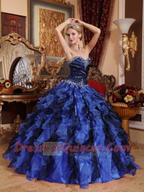 Fashionable Colourful Sweetheart Floor-length With Beading and Ruffles For Quinceanera Dress In 2013