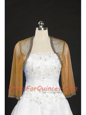 Long Sleeves Beading Wedding Party Wraps for 2015