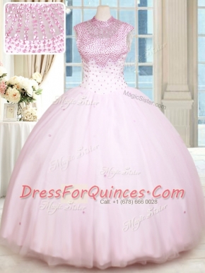 Traditional Sleeveless Lace Up Floor Length Beading Vestidos de Quinceanera