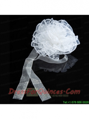 White Sash Organza Wedding Fascinators for Summer