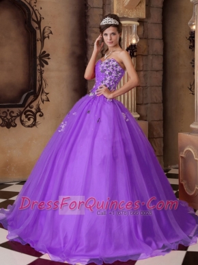 Pretty  Purple A-line Sweetheart Pretty Quinceanera Dresses with Organza Beading