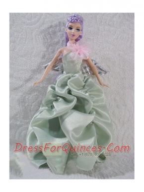 Apple Green Princess Dress With Pick-ups Made to Fit Barbie Doll