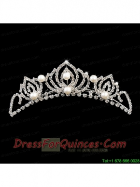 Popular Tiara With Rhinestone and Imitation Pearl Accents