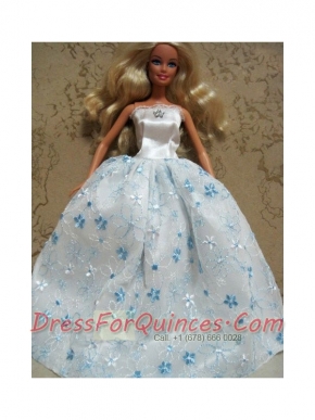 Embroidery Ball Gown Barbie Doll Dress