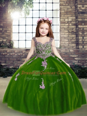 Classical Floor Length Lace Up Evening Gowns Purple for Party and Wedding Party with Appliques