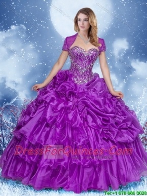 2016 Beautiful Purple Sweet 16 Dresses with Ruffled Layers