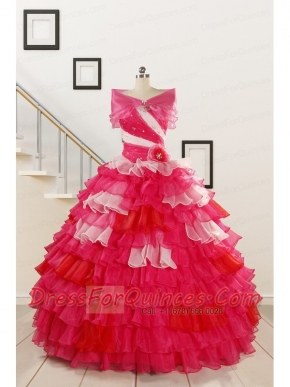 Cheap One Shoulder Beading Quinceanera Dresses for 2015