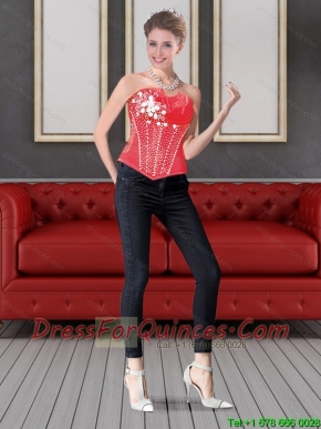 The Brand New Style Red Sweetheart Beaded Corset for 2015