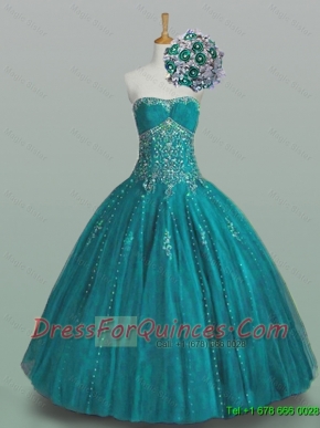 Fashionable Strapless Beaded Quinceanera Dresses with Appliques