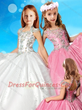 Elegant Beaded Decorated Halter Top and Bodice Mini Quinceanera Dress