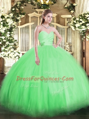 Green Quinceanera Gown Military Ball and Sweet 16 and Quinceanera with Beading Sweetheart Sleeveless Lace Up