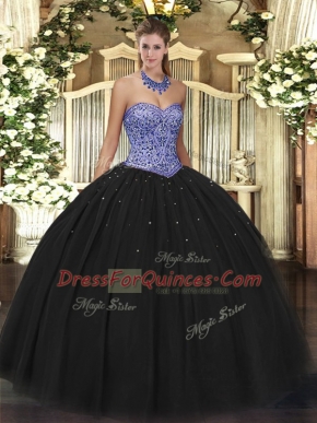 Sleeveless Beading Lace Up Sweet 16 Dress