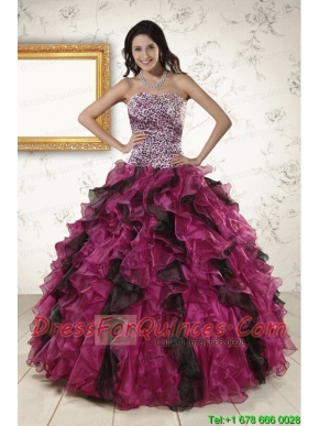 2015 New Style Sweetheart Ruffles Quinceanera Dresses in Multi Color