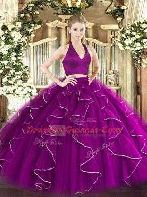 Sleeveless Ruffles Zipper Quinceanera Dress