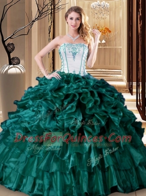 Traditional Sleeveless Lace Up Floor Length Ruffles and Ruffled Layers Quinceanera Dress