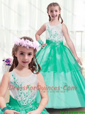 2016 Modest Scoop Mini Quinceanera Dresses with Appliques