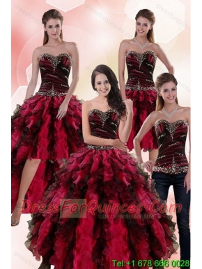 Best Multi Color Dresses for Quince with Ruffles and Beading