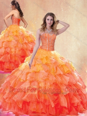 Beautiful Ball Gown Quinceanera Gowns with Beading and Ruffles