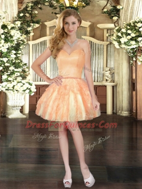 Sweet Sweetheart Sleeveless Tulle Prom Gown Ruffles Lace Up