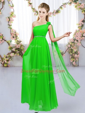 Beading and Hand Made Flower Dama Dress Lace Up Sleeveless Floor Length