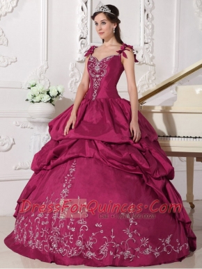 2014 Fashionable Red Ball Gown Straps Floor-length Cheap Quinceanera Dresses