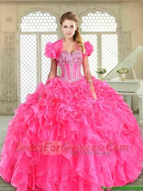 New Style Floor Length Sweet 16 Dresses with Beading and Ruffles