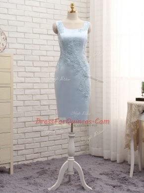 Modest Straps Sleeveless Satin Lace and Appliques Zipper