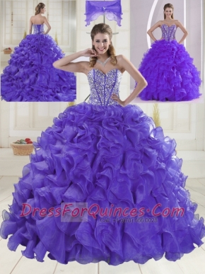 Hot Sale Sweetheart Brush Train Quinceanera Dresses for 2015