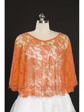 Elegant Orange Beading Lace Wraps for 2015