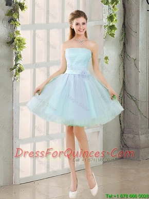2016 Custom Made A Line Strapless Short Junior Dresses