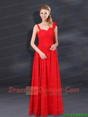 2015 Ruching Empire Junior Dresses with Asymmetrical