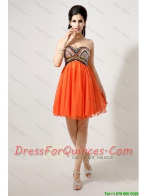 Latest Beaded and Sequined Prom Dresses in Orange