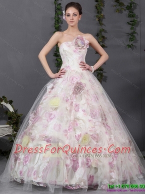 2015 Wholesale Multi Color Quinceanera Gowns with Hand Made Flowers