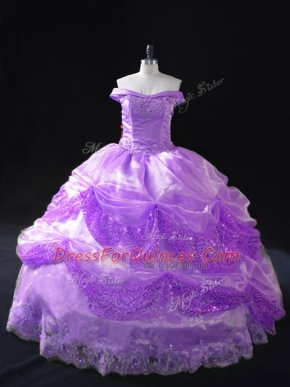 Artistic Organza Sleeveless Sweet 16 Dress and Beading and Appliques and Sequins