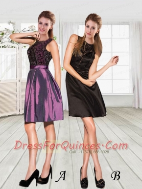 2015 Delicate Scoop Neckline Short Bridesmaid Dresses