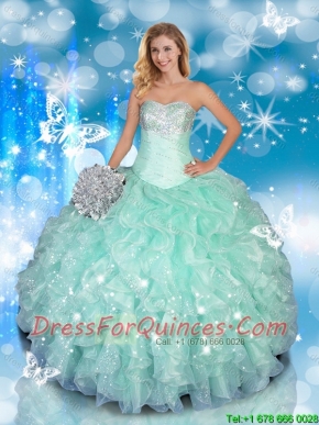 2015 Sweetheart Quinceanera Dresses with Beading and Ruffles
